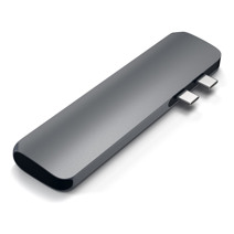 Многопортовый адаптер Satechi Pro с двойным коннектором USB-C (USB-C PD 87 Вт, USB-C, 2 USB-A 3.0, SD, microSD, HDMI 4K 30 Гц)